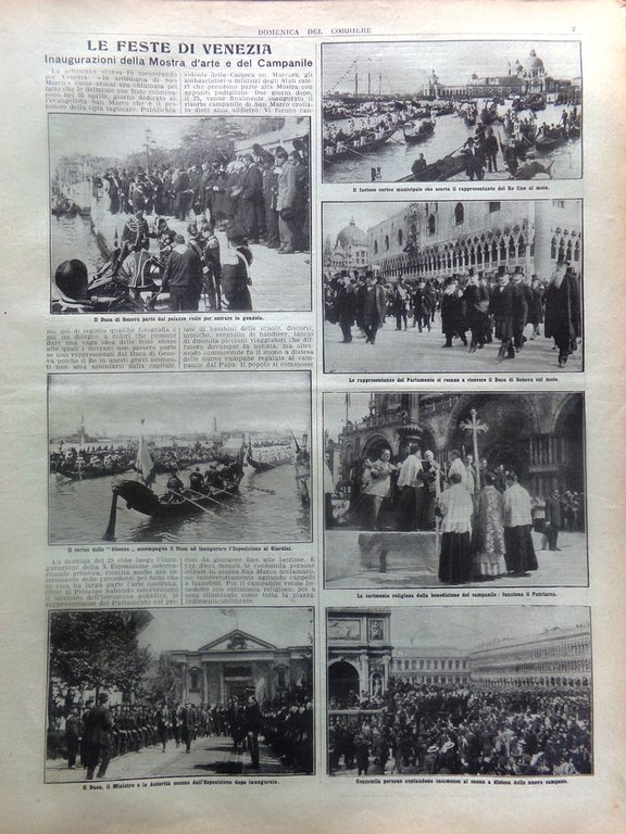 La Domenica del Corriere 5 Maggio 1912 Campanile Venezia Curci …