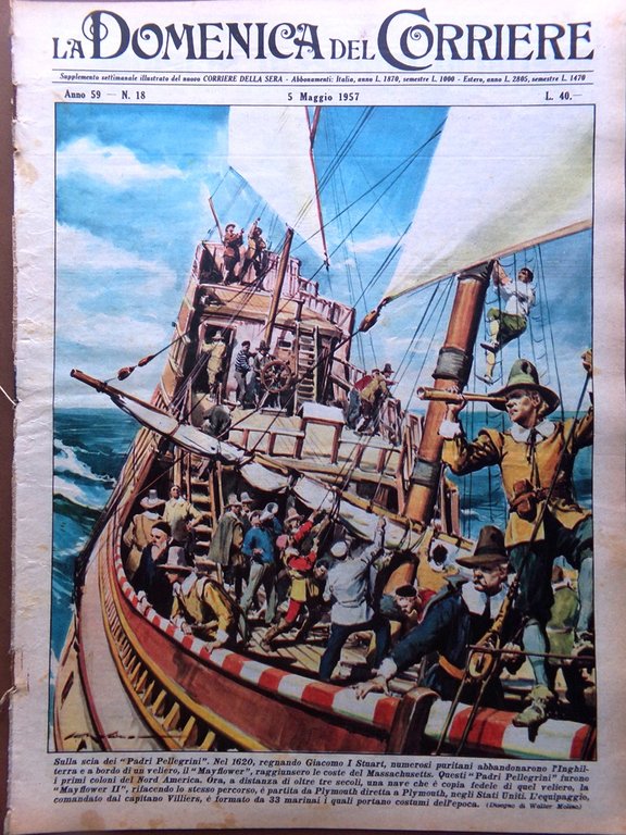 La Domenica del Corriere 5 Maggio 1957 Loren Yeti Lava … | Immagine Gallery 1