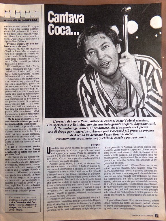 La Domenica del Corriere 5 Maggio 1984 Vasco Rossi Pellegrini …