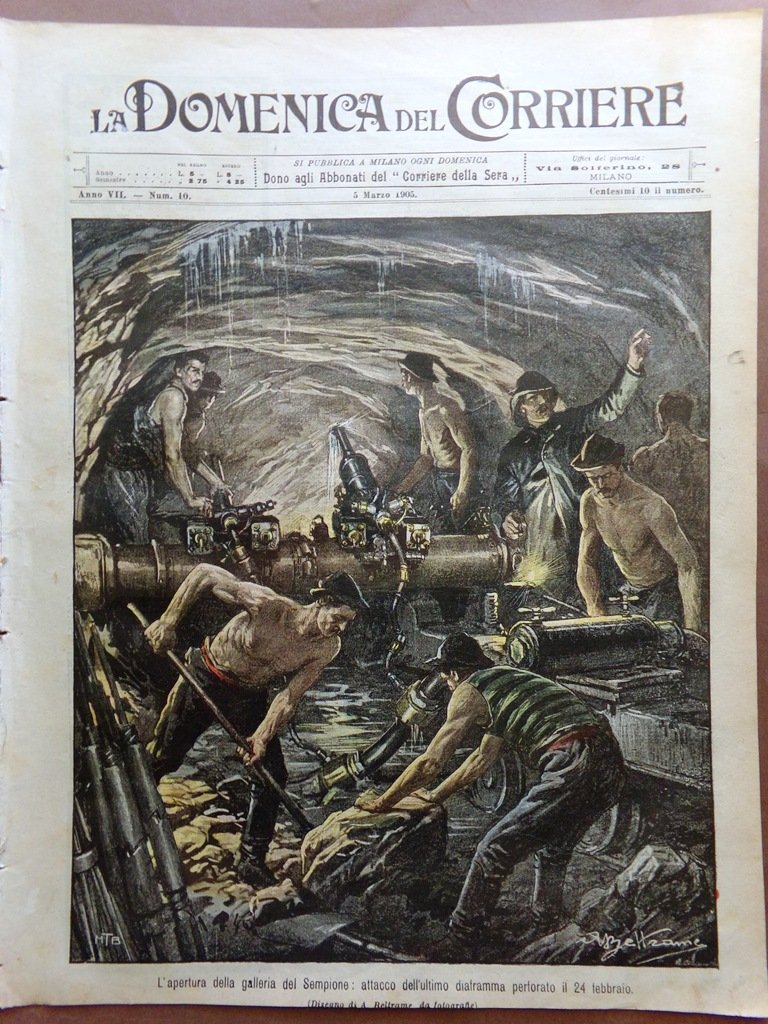 La Domenica del Corriere 5 Marzo 1905 Galleria Sempione Ipertricosi …