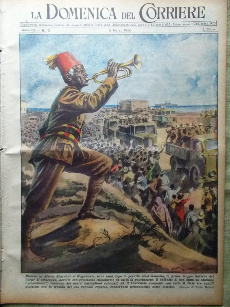 La Domenica del Corriere 5 Marzo 1950 Sardegna Gardner Hemingway …