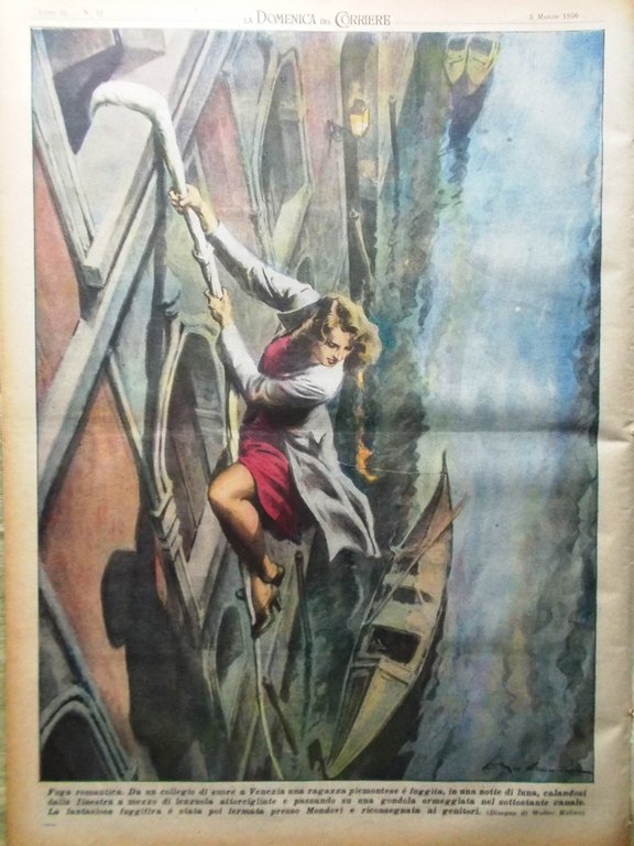 La Domenica del Corriere 5 Marzo 1950 Sardegna Gardner Hemingway …