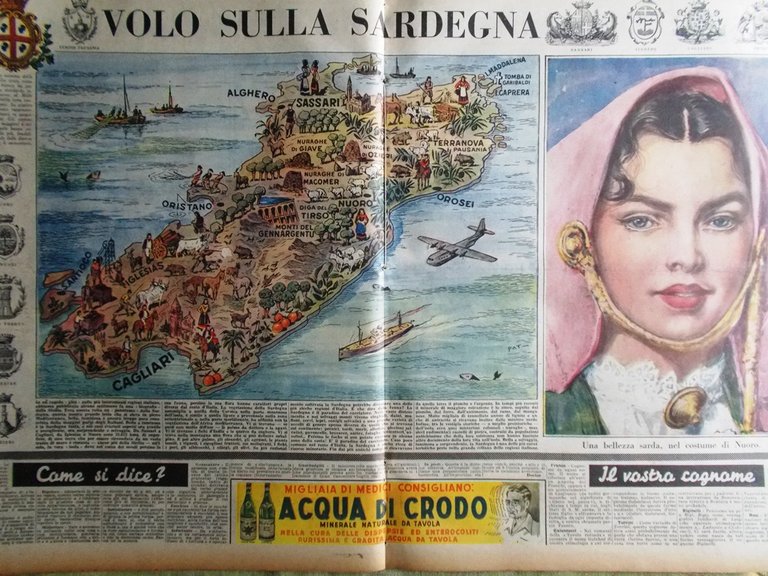 La Domenica del Corriere 5 Marzo 1950 Sardegna Gardner Hemingway …