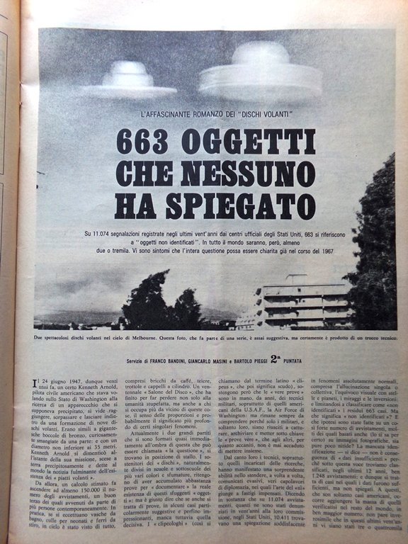 La Domenica del Corriere 5 Marzo 1967 Dischi Volanti Ibernazione …