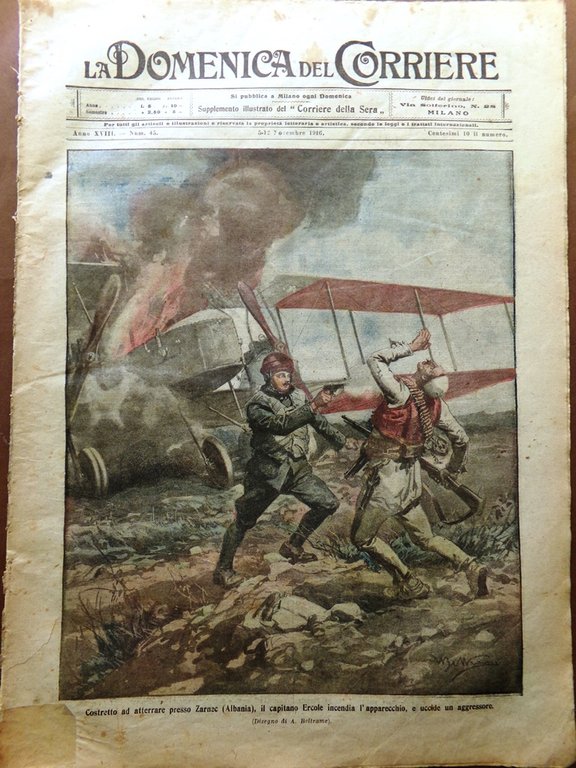 La Domenica del Corriere 5 Novembre 1916 WW1 Ercole Pesci …