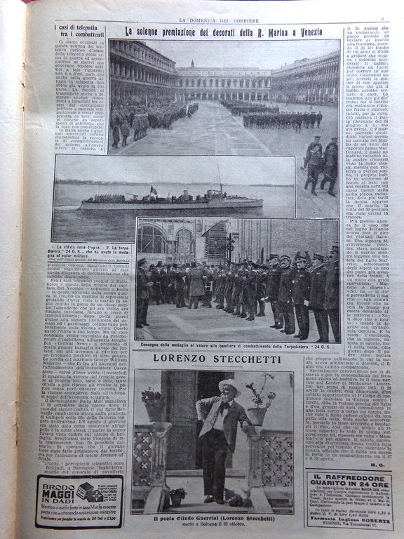 La Domenica del Corriere 5 Novembre 1916 WW1 Ercole Pesci …