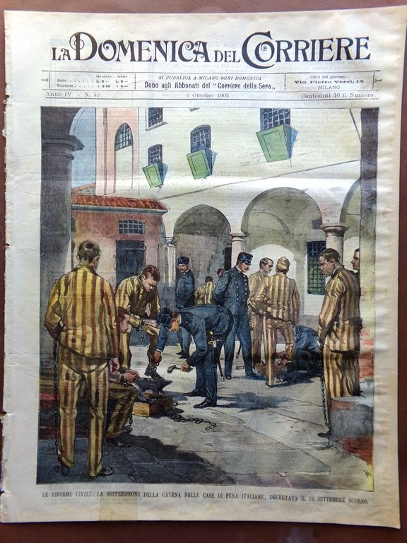 La Domenica del Corriere 5 Ottobre 1902 Marconi Cedric Albertario …