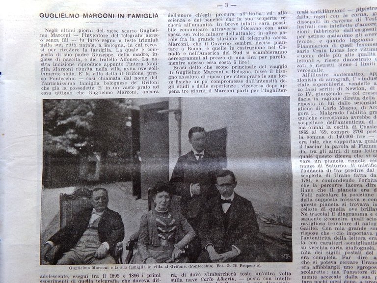 La Domenica del Corriere 5 Ottobre 1902 Marconi Cedric Albertario …