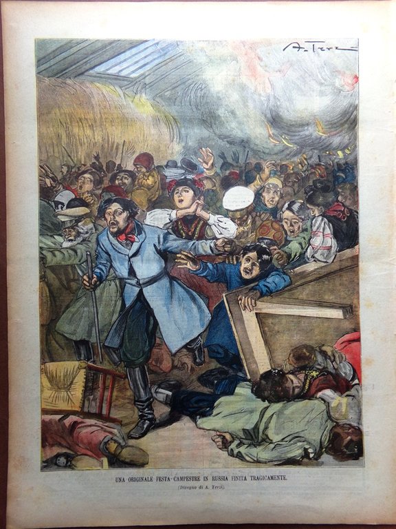 La Domenica del Corriere 5 Ottobre 1902 Marconi Cedric Albertario …