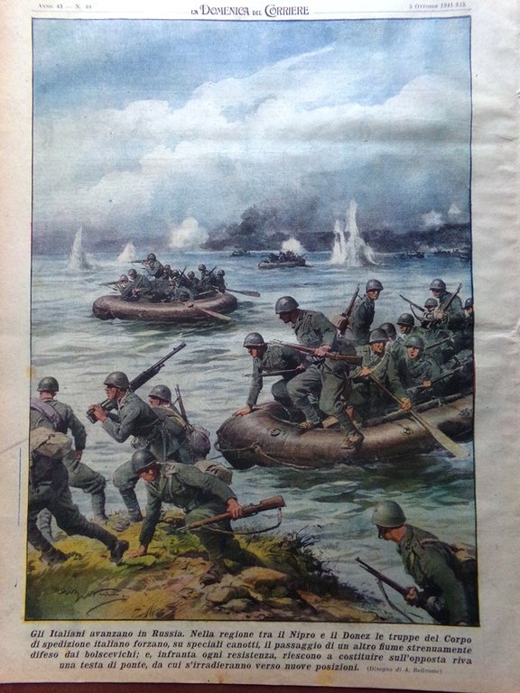 La Domenica del Corriere 5 Ottobre 1941 WW2 Vittoria Mediterraneo …