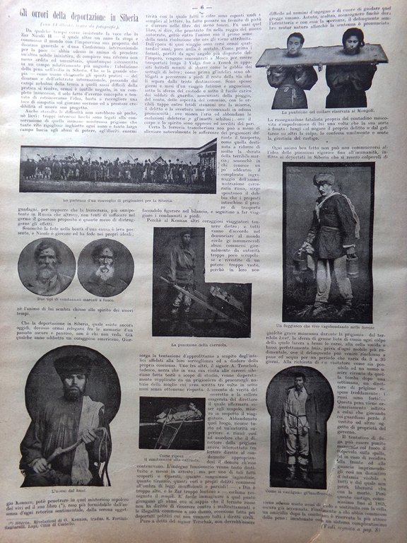 La Domenica del Corriere 6 Agosto 1899 Deportazione Siberia Rendite …