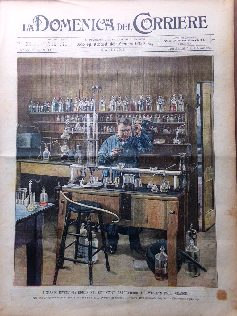 La Domenica del Corriere 6 Aprile 1902 Thomas Edison Rhodes … | Immagine principale
