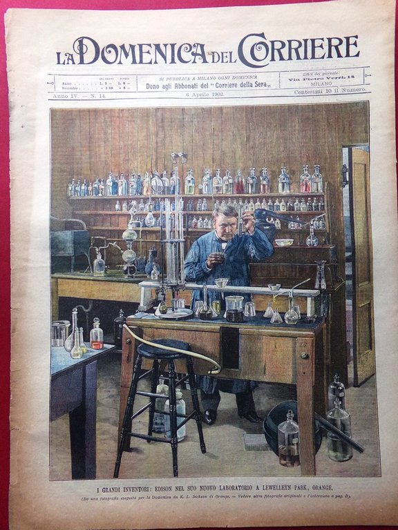 La Domenica del Corriere 6 Aprile 1902 Thomas Edison Rhodes … | Immagine Gallery 2