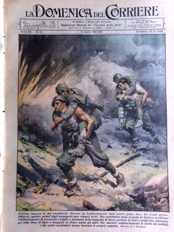 La Domenica del Corriere 6 Aprile 1941 WW2 Matsuoka Toscano …
