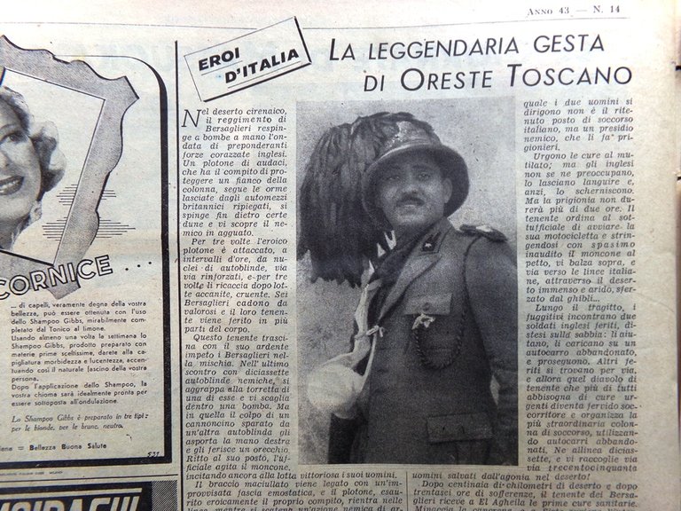 La Domenica del Corriere 6 Aprile 1941 WW2 Matsuoka Toscano …
