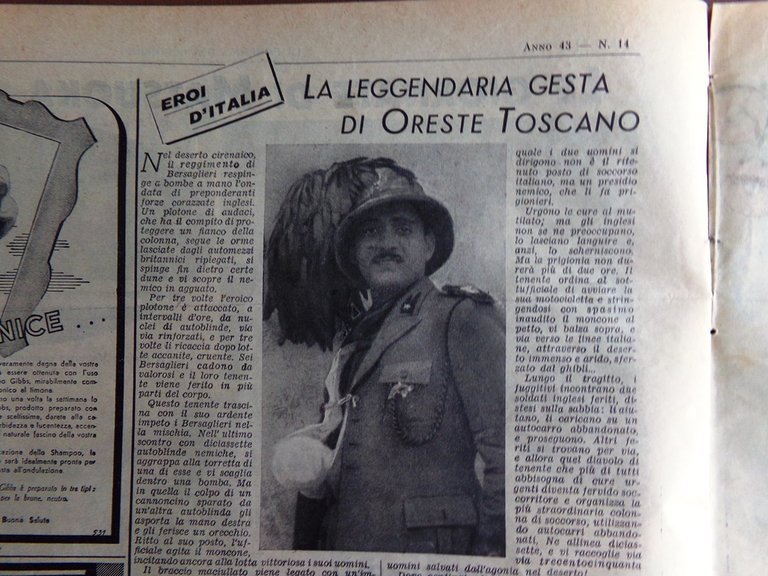 La Domenica del Corriere 6 Aprile 1941 WW2 Matsuoka Toscano …