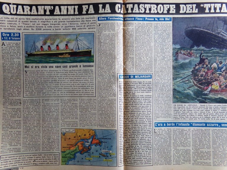 La Domenica del Corriere 6 Aprile 1952 Catastrofe del Titanic … | Immagine Gallery 4
