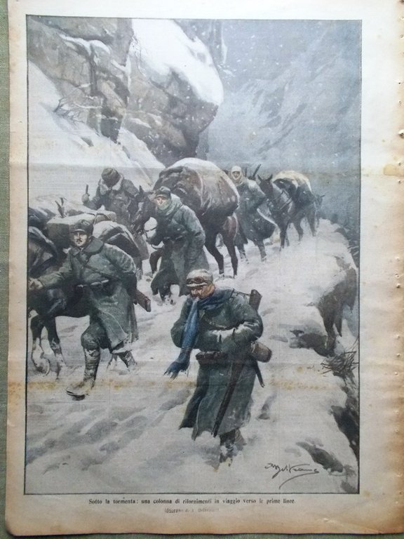 La Domenica del Corriere 6 Febbraio 1916 WW1 Nieuport Barbiere …