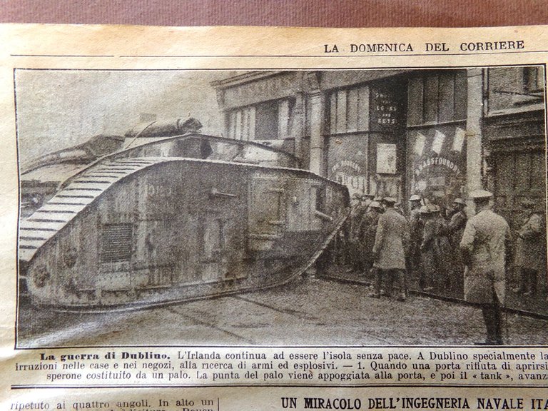 La Domenica del Corriere 6 Febbraio 1921 Guerra Dublino Leonardo …