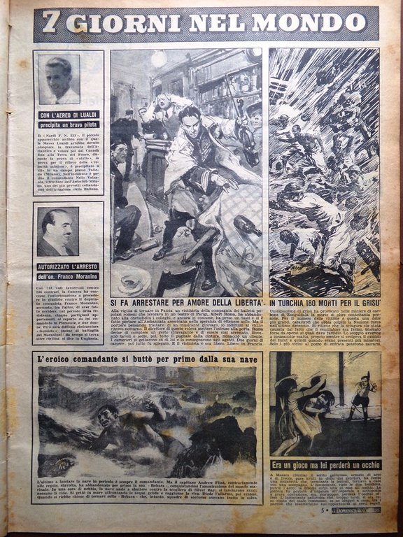 La Domenica del Corriere 6 Febbraio 1955 Sanremo Emigrare Nobel …