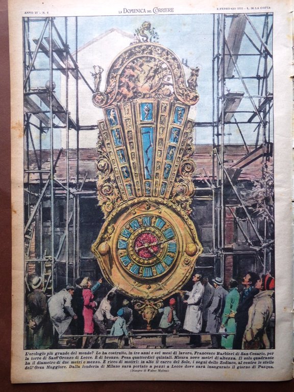 La Domenica del Corriere 6 Febbraio 1955 Sanremo Emigrare Nobel …