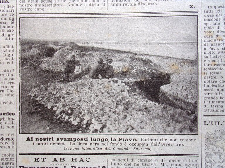 La Domenica del Corriere 6 Gennaio 1918 WW1 Treviso Grappa …