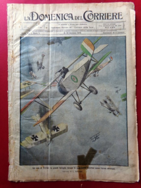 La Domenica del Corriere 6 Gennaio 1918 WW1 Treviso Grappa …