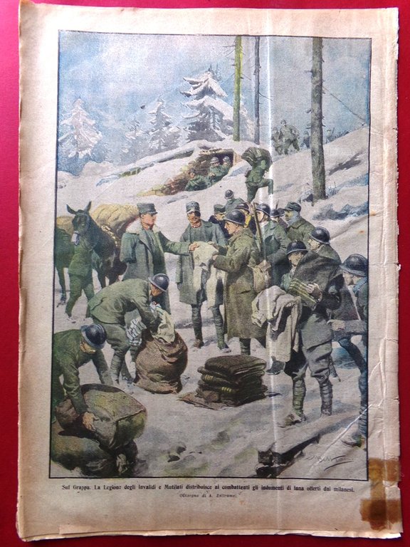 La Domenica del Corriere 6 Gennaio 1918 WW1 Treviso Grappa …