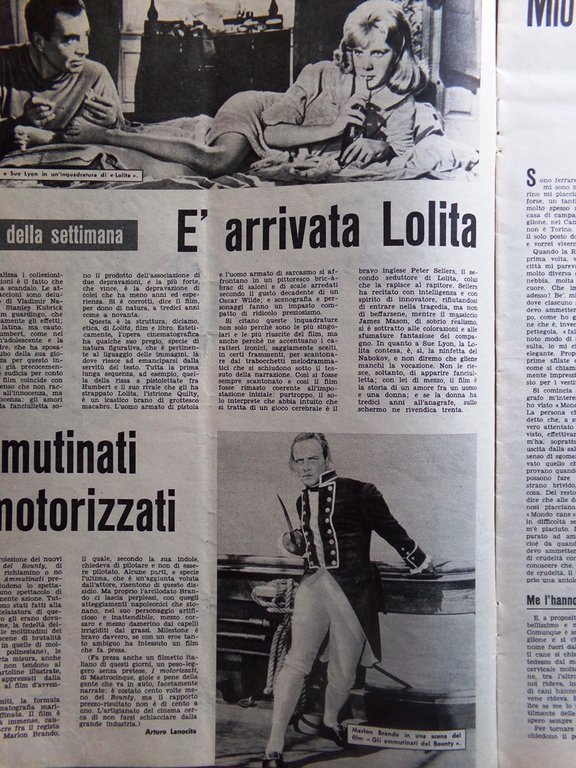 La Domenica del Corriere 6 Gennaio 1963 Loi Lolita Bounty …