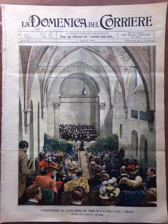 La Domenica del Corriere 6 Maggio 1900 Salone Perosi Falguière …