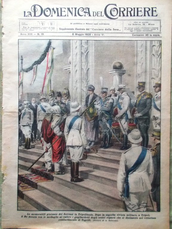 La Domenica del Corriere 6 Maggio 1928 Tripolitania Taormina Martini … | Immagine Gallery 1