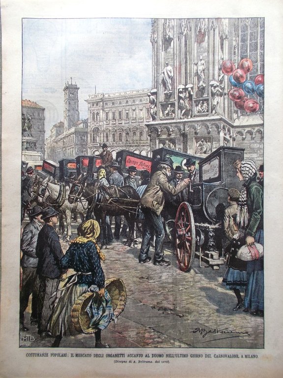 La Domenica del Corriere 6 Marzo 1904 Bennett Cosenza Carnevale …