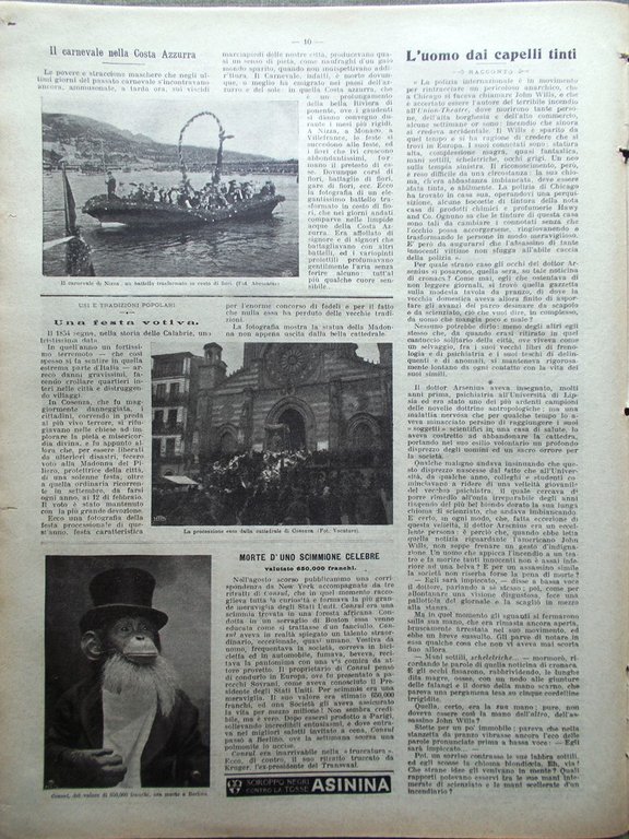 La Domenica del Corriere 6 Marzo 1904 Bennett Cosenza Carnevale …