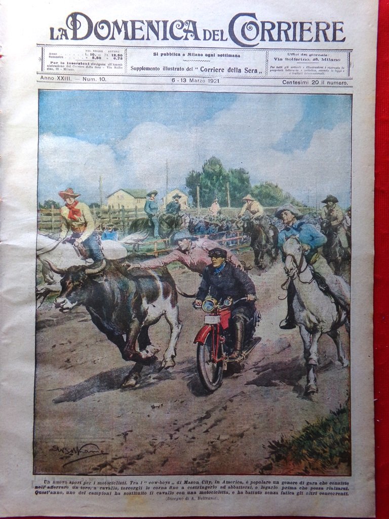 La Domenica del Corriere 6 Marzo 1921 Medaglie Pace Loreto …