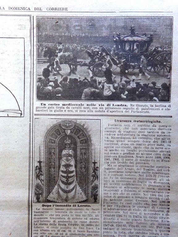 La Domenica del Corriere 6 Marzo 1921 Medaglie Pace Loreto …