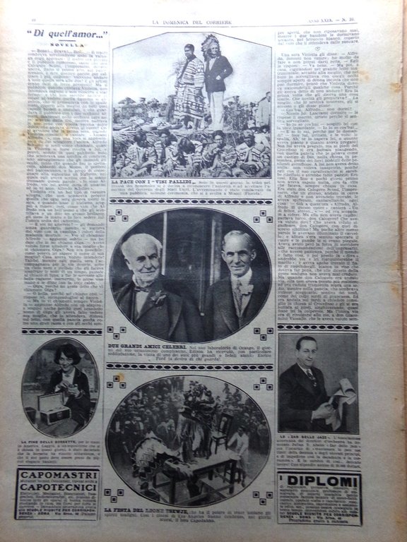 La Domenica del Corriere 6 Marzo 1927 Stresemann Edison Ford …