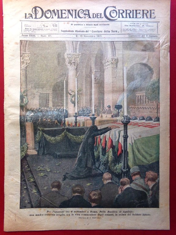 La Domenica del Corriere 6 Novembre 1921 Aquileia Salma Milite … | Immagine Gallery 2
