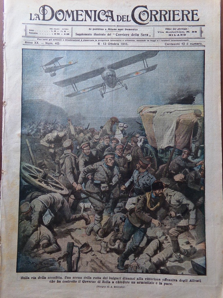 La Domenica del Corriere 6 Ottobre 1918 WW1 Grottella Grappa …