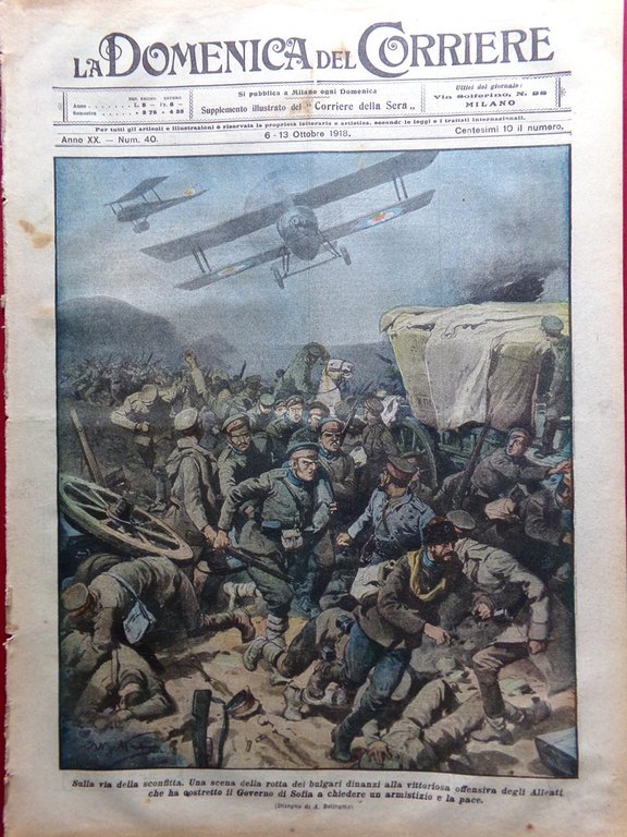 La Domenica del Corriere 6 Ottobre 1918 WW1 Grottella Grappa …