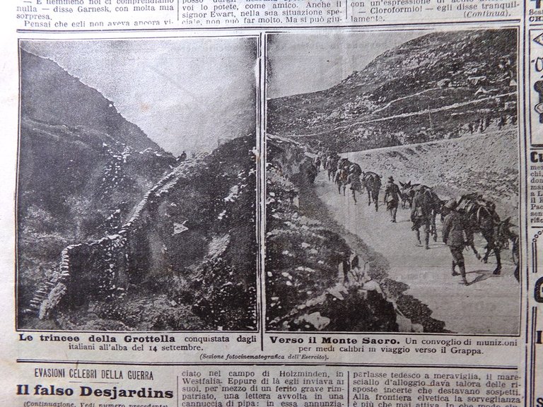 La Domenica del Corriere 6 Ottobre 1918 WW1 Grottella Grappa …