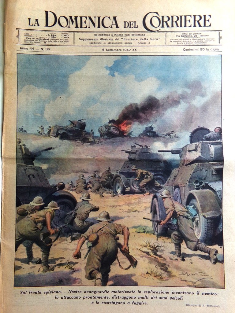 La Domenica del Corriere 6 Settembre 1942 WW2 Egitto Alpini …