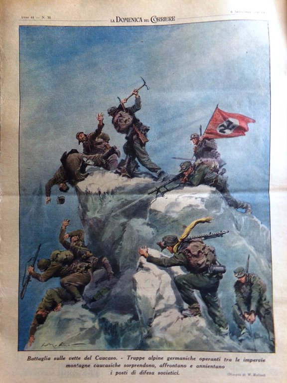La Domenica del Corriere 6 Settembre 1942 WW2 Egitto Alpini …