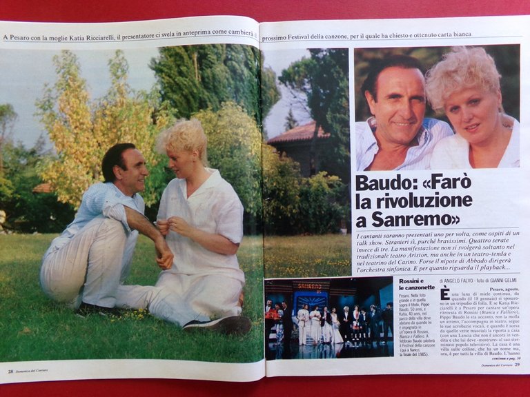 La Domenica del Corriere 6 Settembre 1986 Baudo Sanremo Relitto …