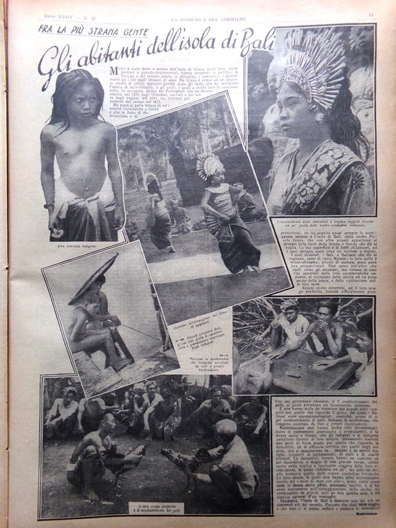 La Domenica del Corriere 7 Agosto 1932 Porterba Isola di …