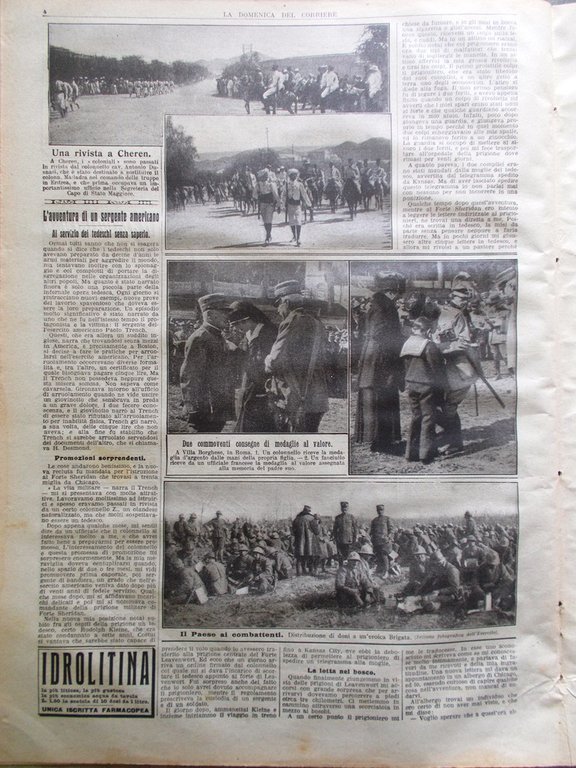 La Domenica del Corriere 7 Aprile 1918 WW1 Battaglia in …