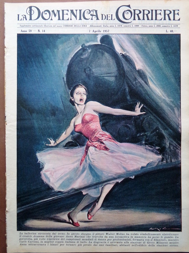 La Domenica del Corriere 7 Aprile 1957 Mariani Novak Herriot …