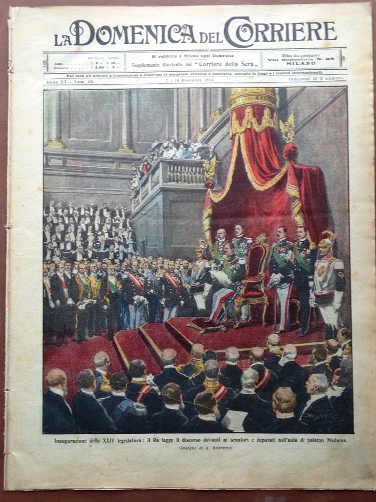 La Domenica del Corriere 7 Dicembre 1913 XXIV Legislatura Adalia …