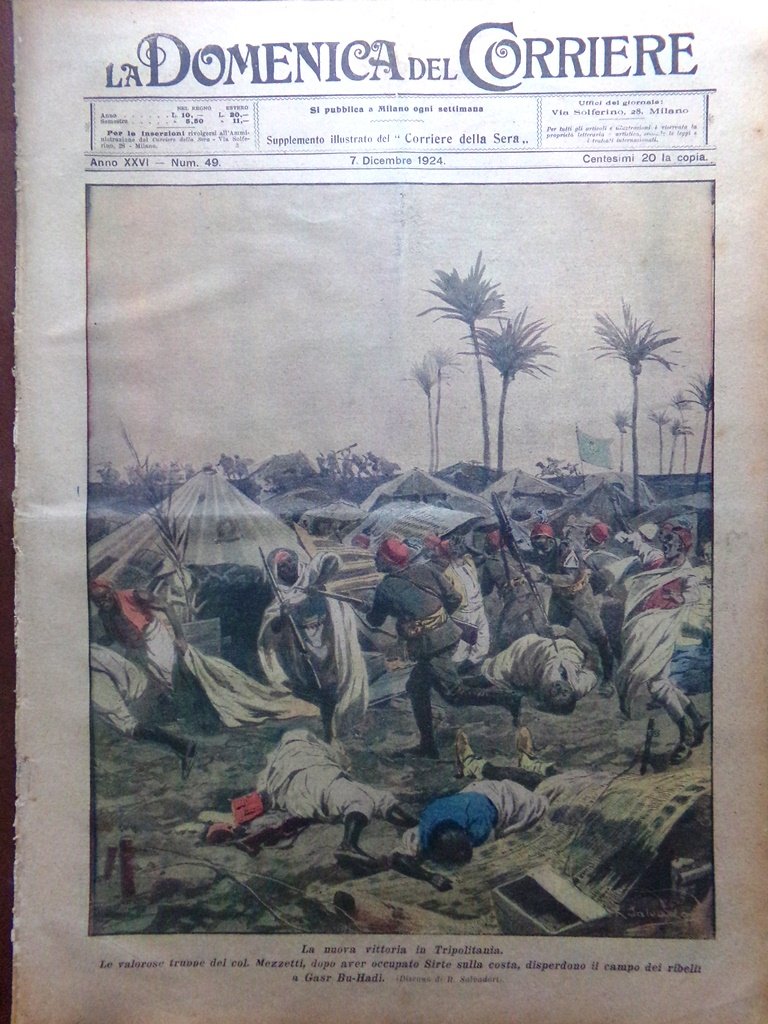 La Domenica del Corriere 7 Dicembre 1924 Massaua Cina Basilica …
