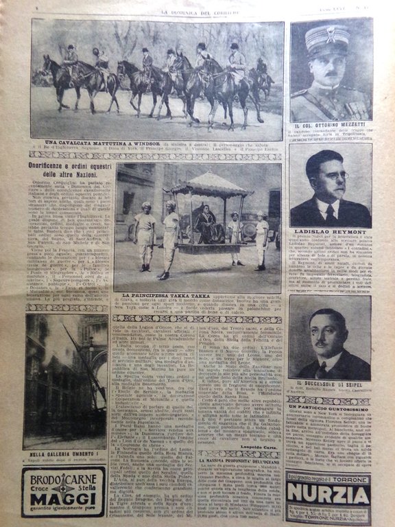 La Domenica del Corriere 7 Dicembre 1924 Massaua Cina Basilica …