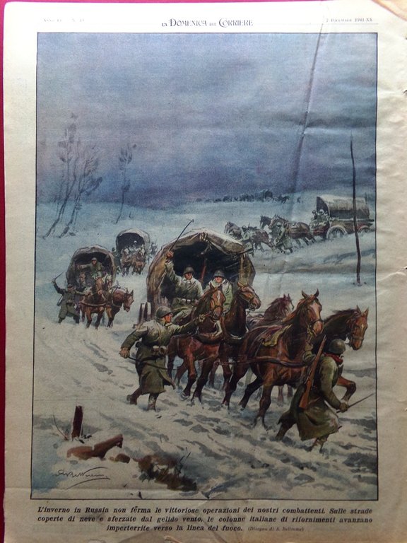 La Domenica del Corriere 7 Dicembre 1941 WW2 Inverno in … | Immagine Gallery 3